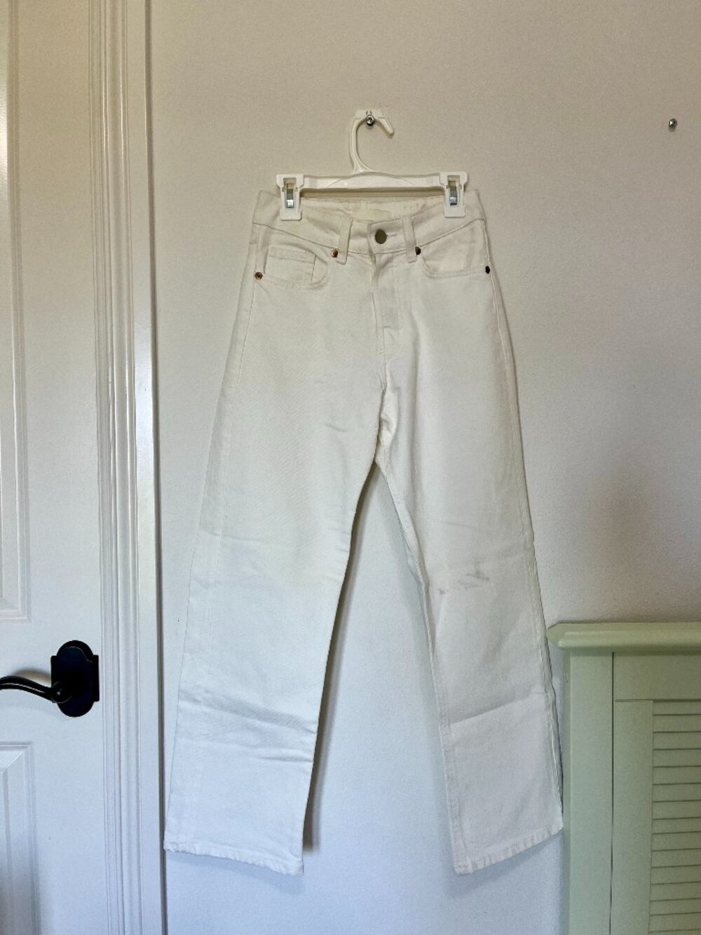 H&M White Straight Leg Jeans